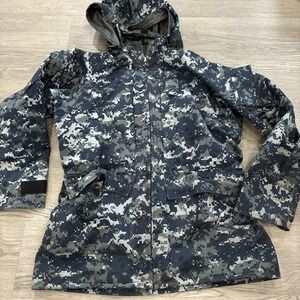 US Navy Jacket Mens Medium Regular Parka Digital Camo NWU Type I Waterproof Hood